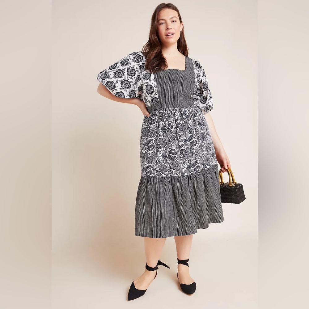 Blooming Print Adrienne Flounced Midi Dress - Picture 5 of 9